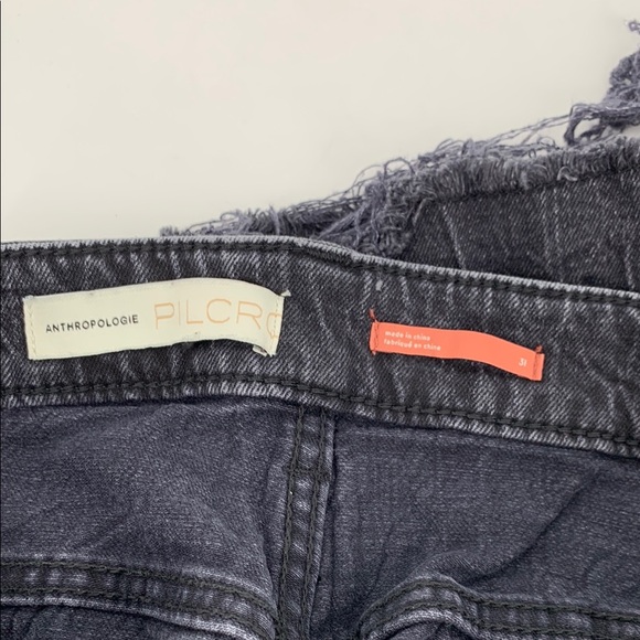 Anthropologie Pilcro denim shorts black raw hem highrise cut-off Bermuda jean 31 - Picture 5 of 5